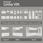 Armário de Cozinha Compacta 180 cm Branco Vik Madesa 04