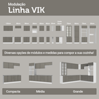 Armário de Cozinha Completa 270 cm Branco/Cinza Vik Madesa 02