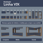 Armário de Cozinha Completa 270 cm Rustic/Azul Vik Madesa 07