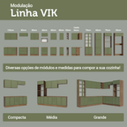 Armário de Cozinha Completa 270 cm Rustic/Verde Vik Madesa 07
