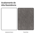 Cabeceira Extensível Estofada com 2 Mesas de Cabeceira Espelhadas Branco/Silver Madesa