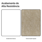 Cabeceira Extensível Estofada com 2 Mesas de Cabeceira Branco/Imperial Madesa