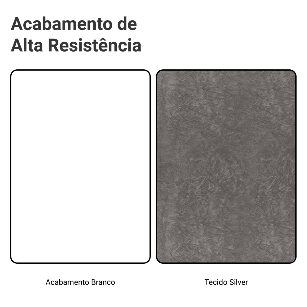 Cabeceira Extensível Estofada com 2 Mesas de Cabeceira Branco/Silver Madesa