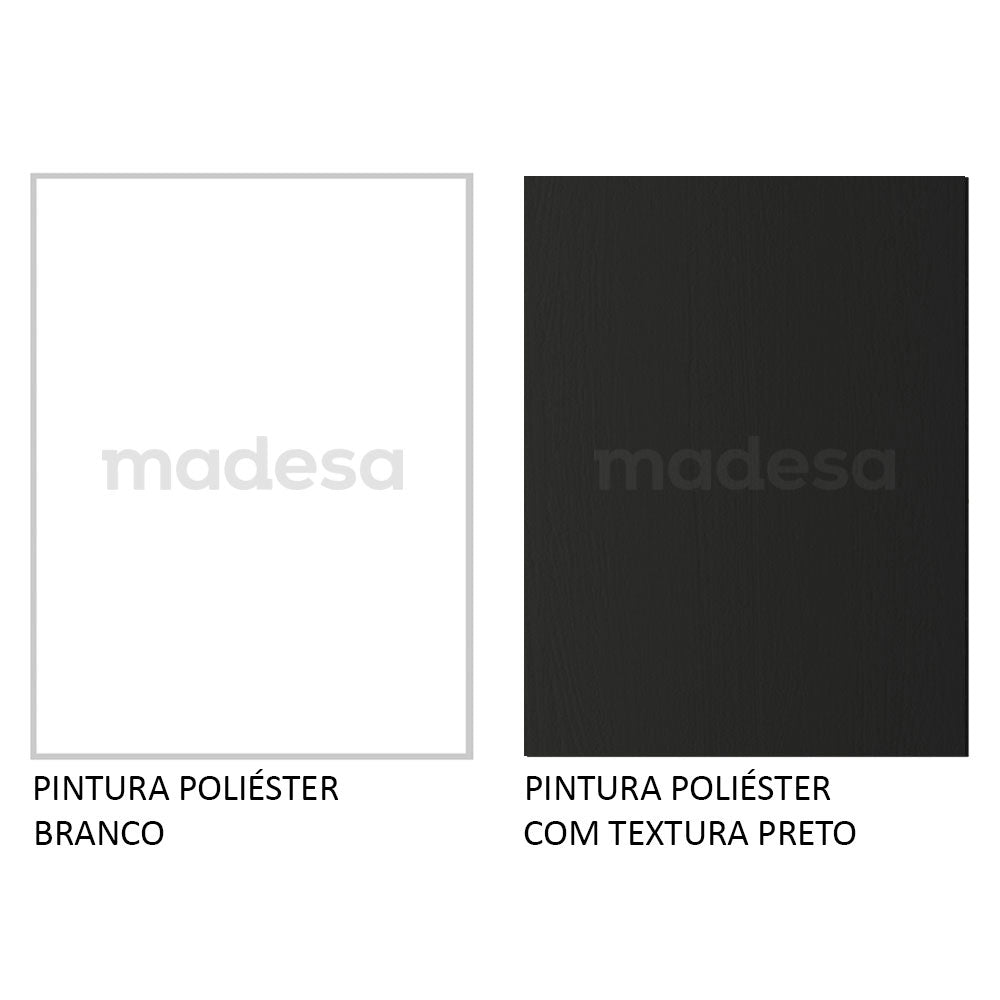 Mesa para Computador Gamer Madesa 9409 e Painel para TV até 65 Polegadas Branco/Preto