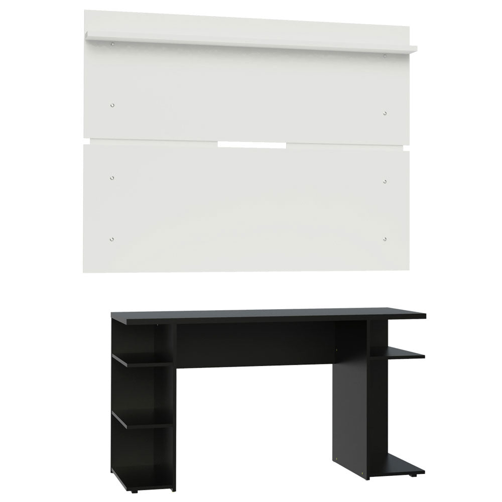 Mesa para Computador Gamer Madesa 9409 e Painel para TV até 65 Polegadas Preto/Branco