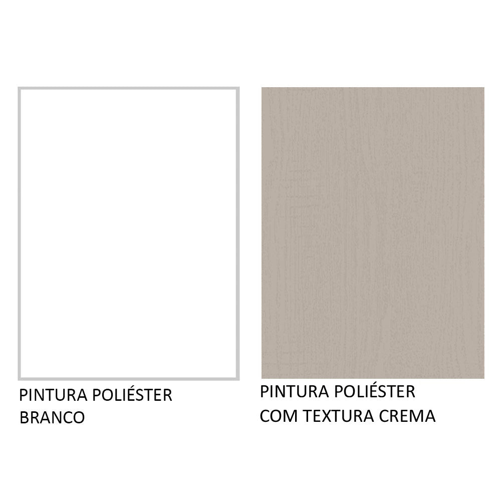 Armário Aéreo Multiuso 120cm 2 Portas Branco/Crema Agata Madesa