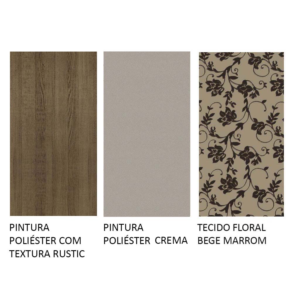 Conjunto Sala de Jantar Mesa Tampo de Madeira 4 Cadeiras Rustic/Crema/Bege Marrom Alana Madesa