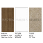 Conjunto Sala de Jantar Madesa Grazi Mesa Tampo de Vidro com 4 Cadeiras Rustic/Branco/Imperial