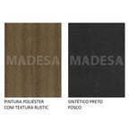 Conjunto Sala de Jantar Madesa Maya Mesa Tampo de Vidro com 4 Cadeiras Rustic/Sintético Preto