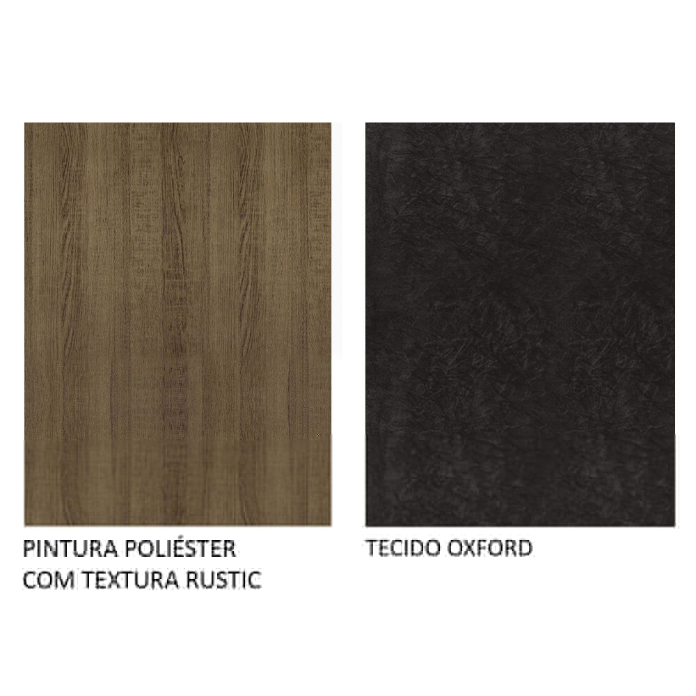 Conjunto Sala de Jantar Mesa Tampo de Vidro Redondo 4 Cadeiras Rustic/Oxford Irene Madesa