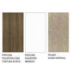 Conjunto Sala de Jantar Mesa Tampo de Vidro 4 Cadeiras Rustic/Branco/Imperial Avril Madesa