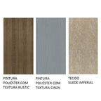 Conjunto Sala de Jantar Mesa Tampo de Vidro 4 Cadeiras Rustic/Cinza/Imperial Avril Madesa