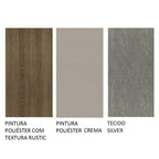 Conjunto Sala de Jantar Mesa Tampo de Madeira 4 Cadeiras Rustic/Crema/Silver Ashley Madesa