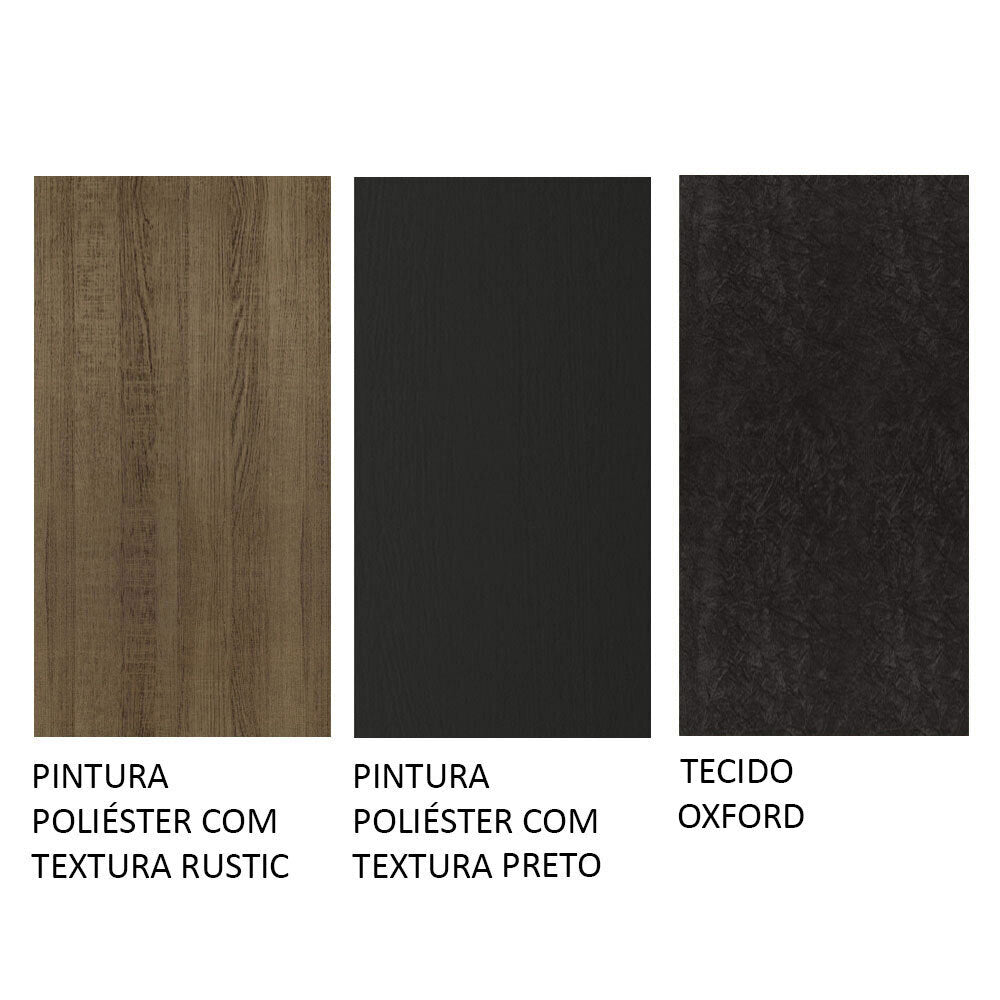 Conjunto Sala de Jantar Mesa Tampo de Madeira 4 Cadeiras Rustic/Preto/Oxford Ashley Madesa