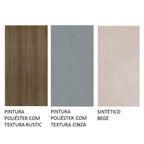 Conjunto Sala de Jantar Mesa Tampo de Madeira 4 Cadeiras Rustic/Cinza/Sintético Bege Samara Madesa