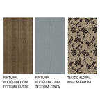 Conjunto Sala de Jantar Mesa Tampo de Madeira 4 Cadeiras Rustic/Cinza/Bege Marrom Samara Madesa