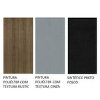 Conjunto Sala de Jantar Mesa Tampo de Madeira 4 Cadeiras Rustic/Cinza/Preto Samara Madesa