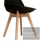 Conjunto Sala de Jantar Garda Mesa Tampo de Madeira 4 Cadeiras Rustic/Preto Madesa