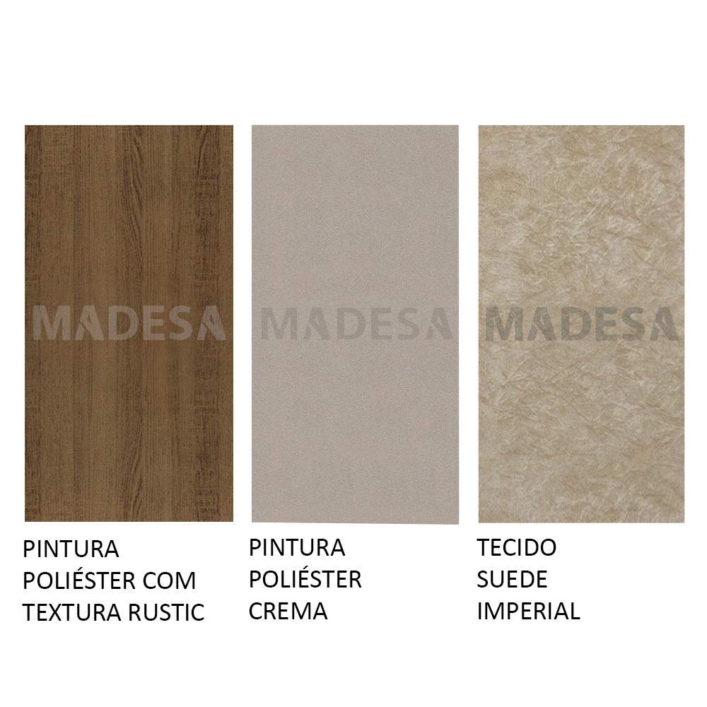 Conjunto Sala de Jantar Madesa Daniela Mesa Tampo de Madeira com 6 Cadeiras Rustic/Crema/Imperial