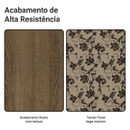 Conjunto Sala de Jantar Mesa Tampo de Madeira com 6 Cadeiras Rustic/Bege Marrom Madesa Analu