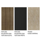 Conjunto Sala de Jantar Madesa Patricia Mesa Tampo de Vidro com 6 Cadeiras Rustic/Preto/Imperial