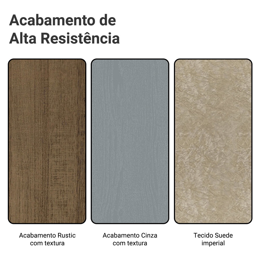 Conjunto Sala de Jantar Mesa Tampo de Madeira 6 Cadeiras Rustic/Cinza/Imperial Britney Madesa