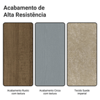 Conjunto Sala de Jantar Mesa Tampo de Madeira 6 Cadeiras Rustic/Cinza/Imperial Britney Madesa