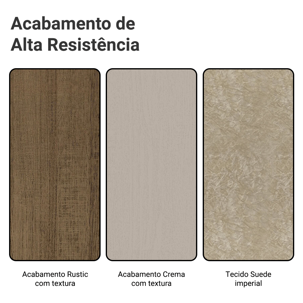 Conjunto Sala de Jantar Mesa Tampo de Madeira 6 Cadeiras Rustic/Crema/Imperial Renata Madesa