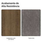 Conjunto Sala de Jantar Mesa Tampo de Madeira 6 Cadeiras Rustic/Silver Cheryl Madesa