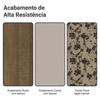 Conjunto Sala de Jantar Cereja Mesa Tampo de Vidro 6 Cadeiras Rustic/Crema/Bege Marrom Madesa