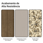 Conjunto Sala de Jantar Cereja Mesa Tampo de Vidro 6 Cadeiras Rustic/Crema/Lírio Bege Madesa