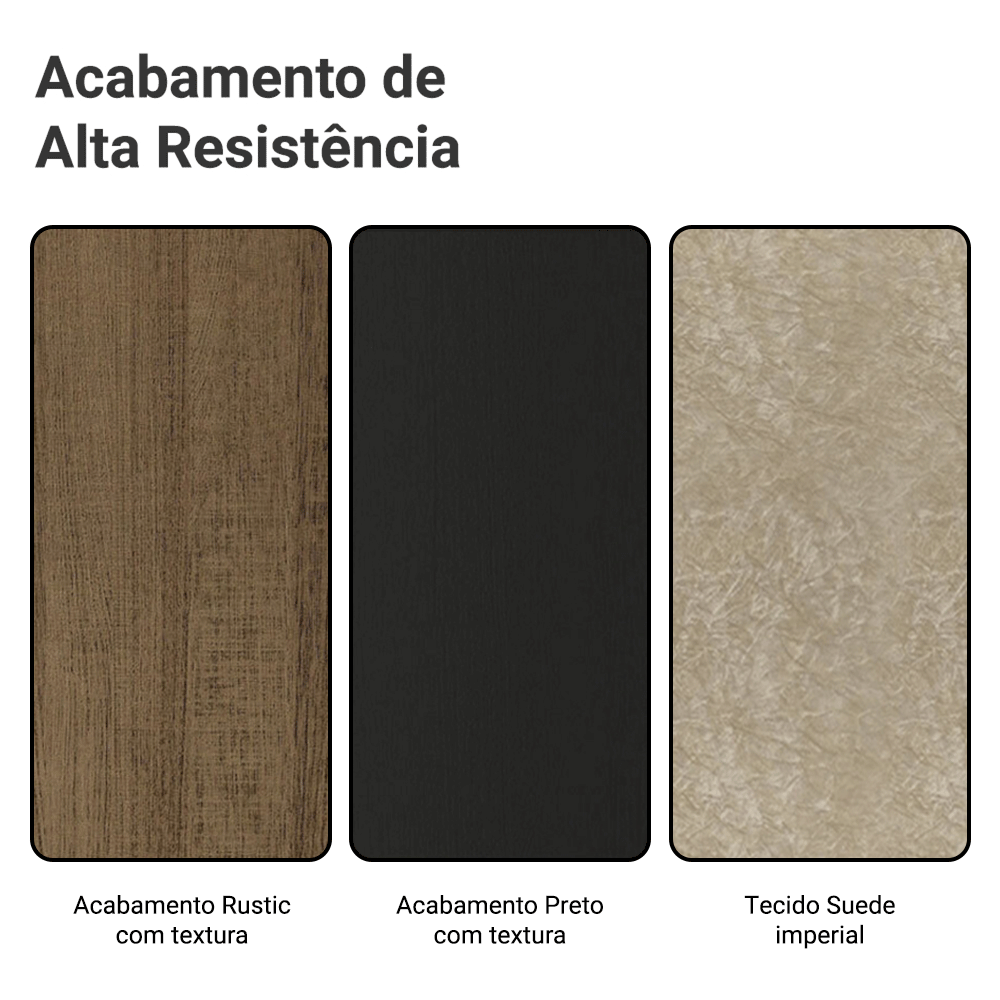 Conjunto Sala de Jantar Tampo com Vidro 6 Cadeiras Rustic/Preto/Imperial Dinan Madesa