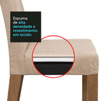 Conjunto Sala de Jantar Mesa Tampo de Madeira 8 Cadeiras Rustic/Imperial Doris Madesa