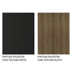 Guarda-Roupa Casal Madesa Lyon Plus 3 Portas de Correr com Espelho 4 Gavetas Preto/Rustic