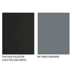 Guarda-Roupa Casal Madesa Reno 3 Portas de Correr Preto/Cinza