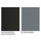 Guarda-Roupa Casal Madesa Reno 3 Portas de Correr com Espelhos Preto/Cinza