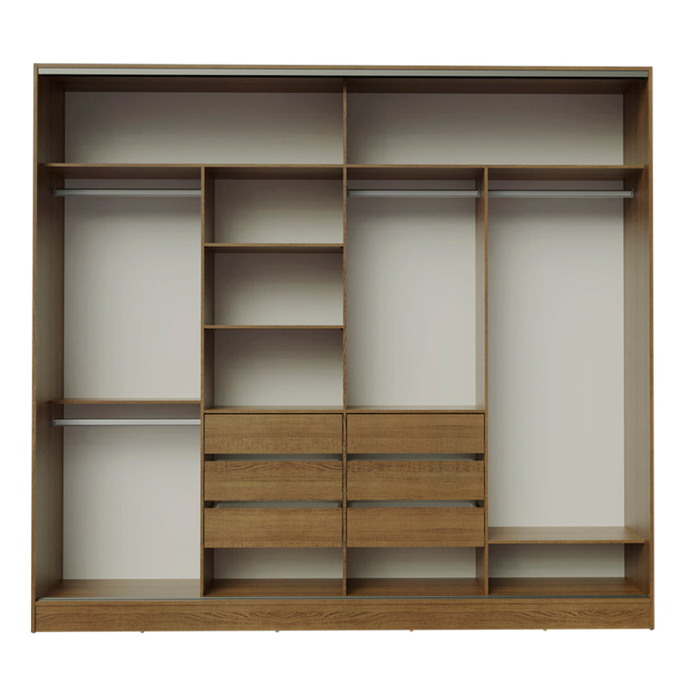 Guarda-Roupa Casal Madesa Apolo 4 Portas de Correr Rustic
