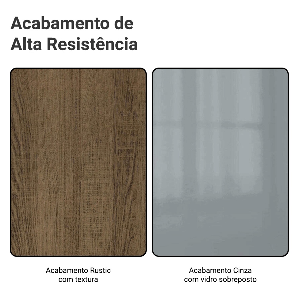 Rack Suspenso para TV até 80 Polegadas 218 cm 2 Portas Rustic/Cinza Lux Madesa