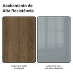 Rack Suspenso para TV até 80 Polegadas 218 cm 2 Portas Rustic/Cinza Lux Madesa
