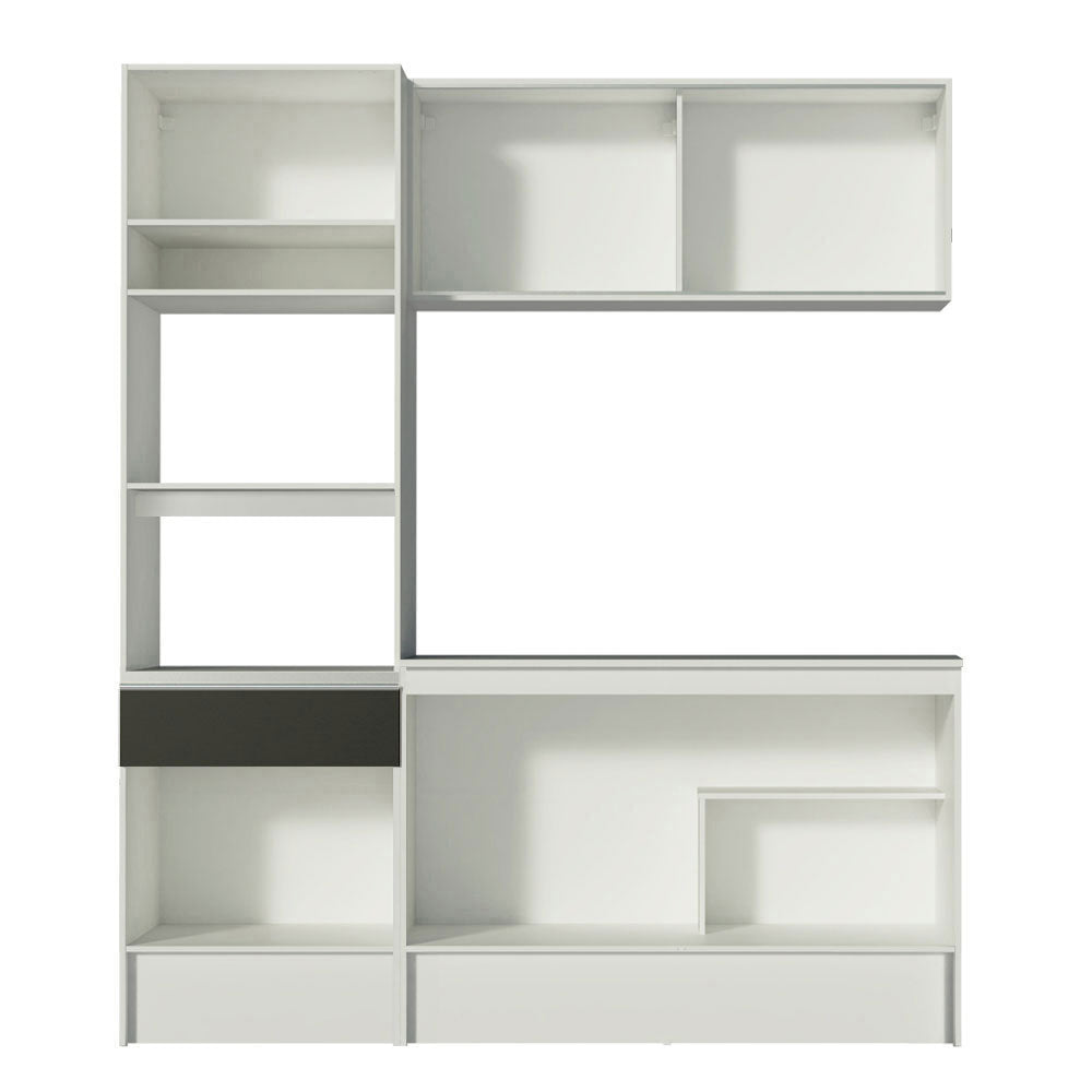 Armário de Cozinha Compacta 180cm Branco/Preto Topazio Madesa 86