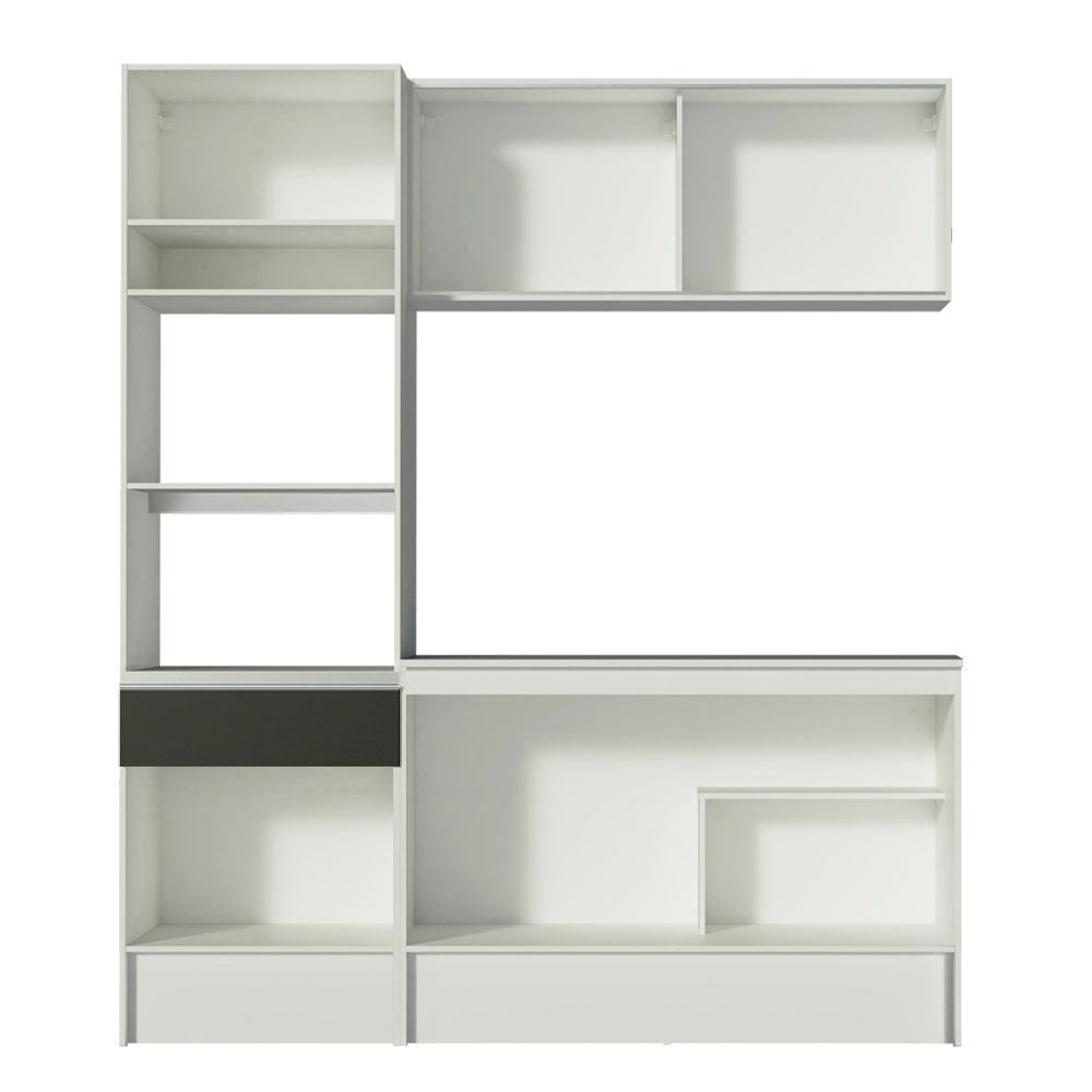 Armário de Cozinha Compacta 180cm Branco/Preto Diamante Madesa 86