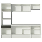 Armário de Cozinha Completa 240cm Branco/Preto Topazio Madesa