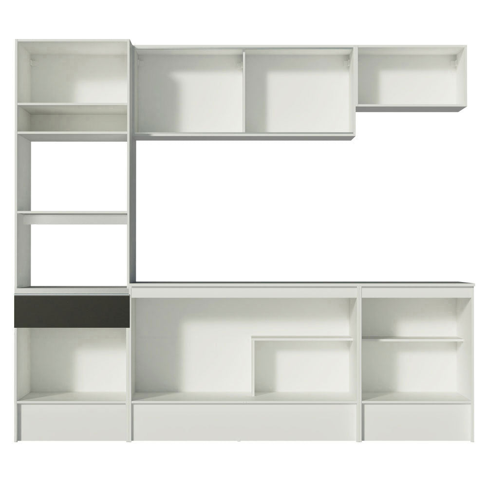 Armário de Cozinha Completa 240cm Branco/Preto Diamante Madesa