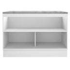 Balcão Gabinete Madesa Glamy 120 x 60 cm 2 Portas (Com Tampo) Branco/Preto