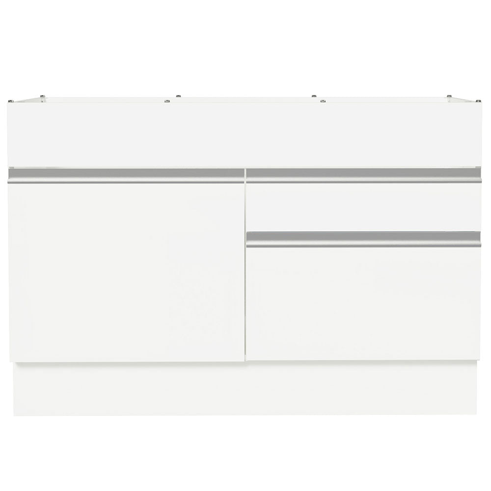 Balcão Gabinete de Pia 120 x 60 cm 1 Porta 2 Gavetas Branco (Sem Tampo) Glamy Madesa