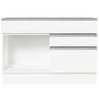 Balcão Gabinete 120 x 60 cm 1 Porta 2 Gavetas Branco (Com Tampo) Glamy Madesa