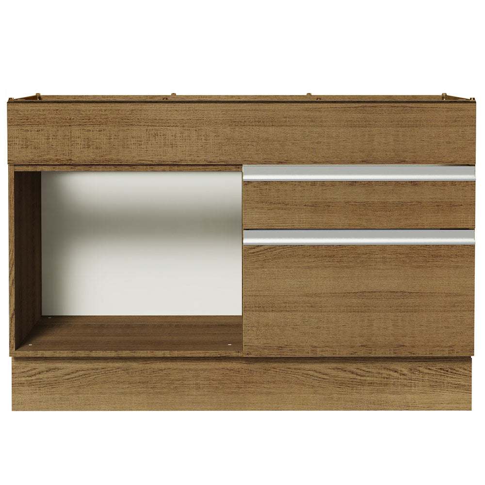 Balcão Gabinete de Pia 120 x 60 cm 1 Porta 2 Gavetas Rustic (Sem Tampo) Glamy Madesa