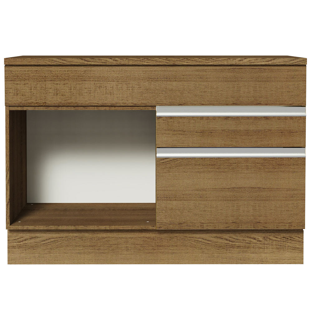 Balcão Gabinete 120 x 60 cm 1 Porta 2 Gavetas Rustic (Com Tampo) Glamy Madesa