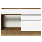 Balcão Gabinete de Pia 120 x 60 cm 1 Porta 2 Gavetas Rustic/Branco (Sem Tampo) Glamy Madesa