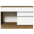Balcão Gabinete 120 x 60 cm 1 Porta 2 Gavetas Rustic/Branco (Com Tampo) Glamy Madesa
